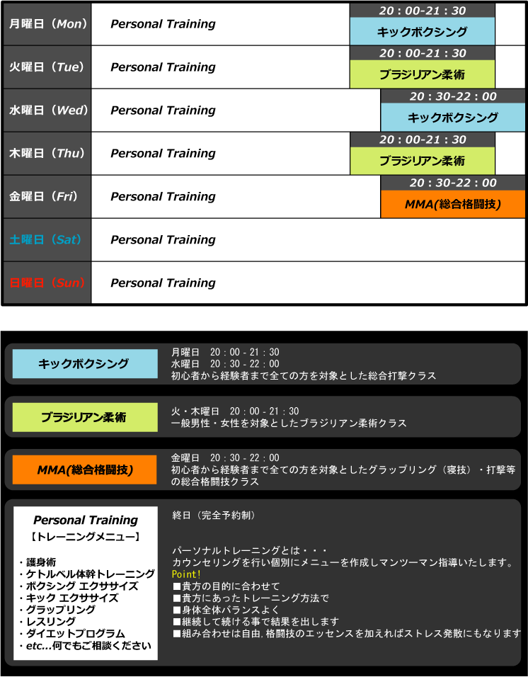 浜松市,キックボクシング,ブラジリアン柔術,総合格闘技,護身術,パーソナルトレーニング,パーソナルジム,格闘技ジム,